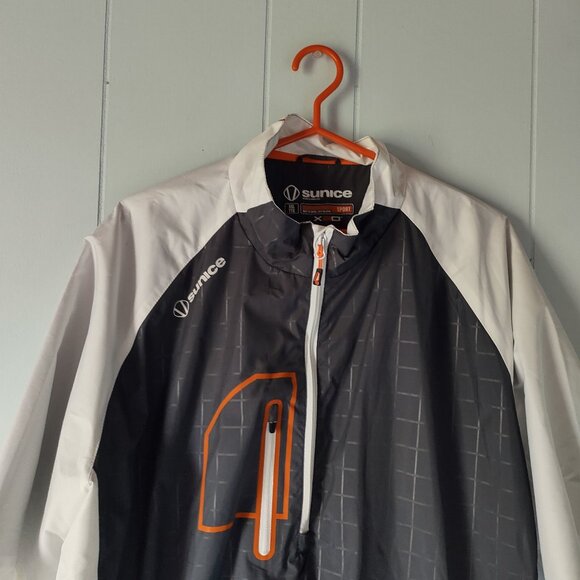 Sunice Grey & White Waterproof Golf Half Zip Short Sleeved Windbreaker - Picture 3 of 14